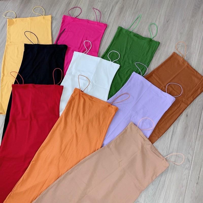 Váy body hai dây bún đơn giản dễ phối đồ không lo lỗi mốt