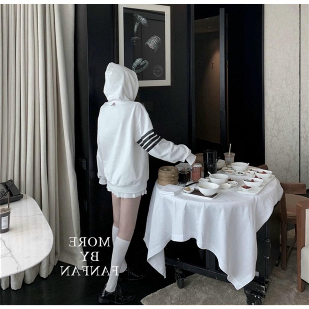 ÁO HOODIE NỮ CHUI PHỐI 4 SỌC TAY THIẾT KẾ TINH TẾ DUYÊN DÁNG VIỆT HÀNG MỚI BAO ĐẸP
