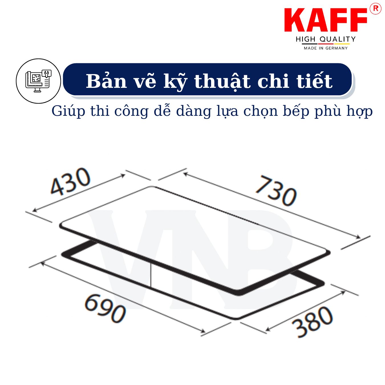 Bếp âm từ đôi nhập khẩu Germany KAFF KF-HD28II - Hàng Chính Hãng