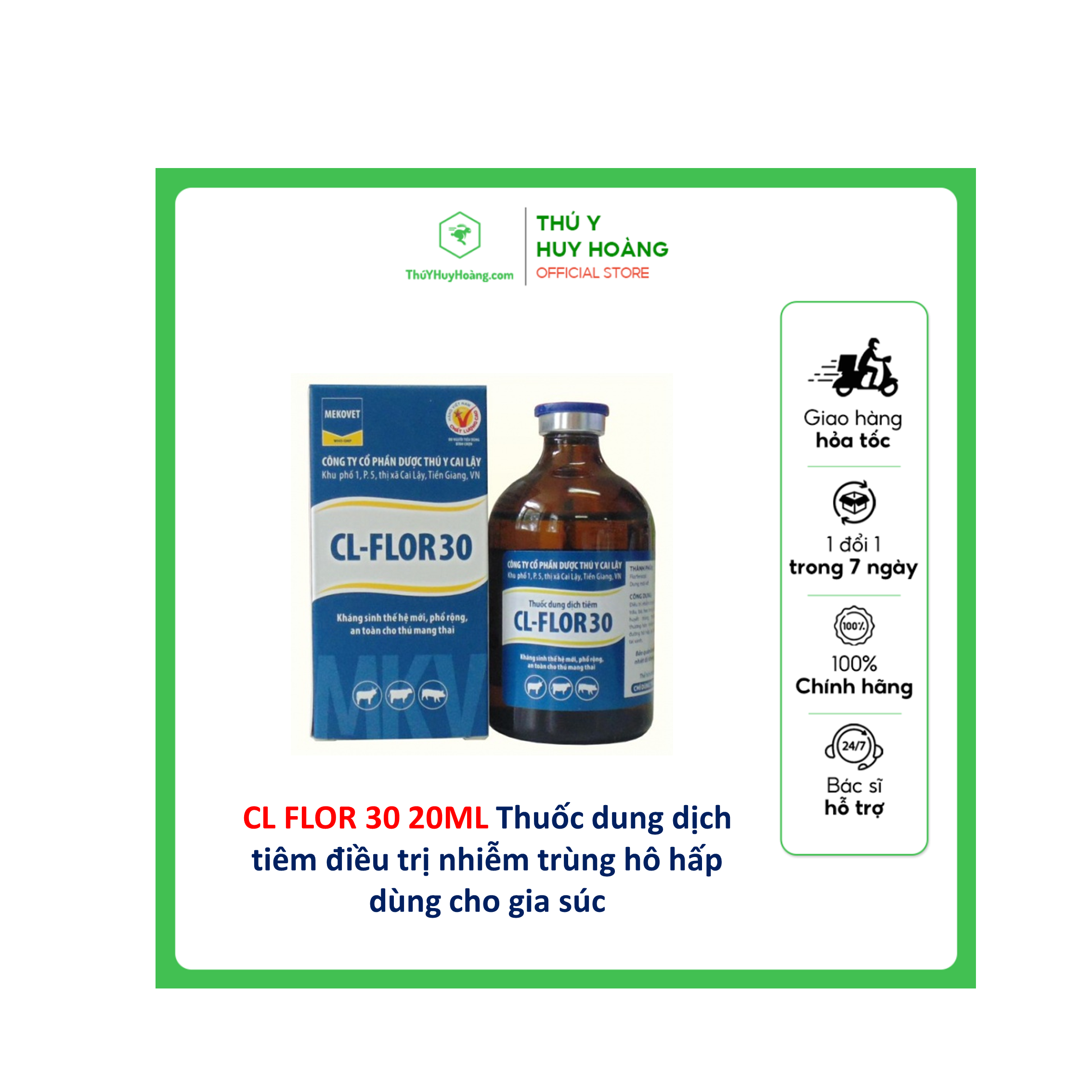Thuốc dung dịch tiêm CL FLOR 30 20ML nhiễm trùng hô hấp Thông tin sản phẩm Đang giao dịch