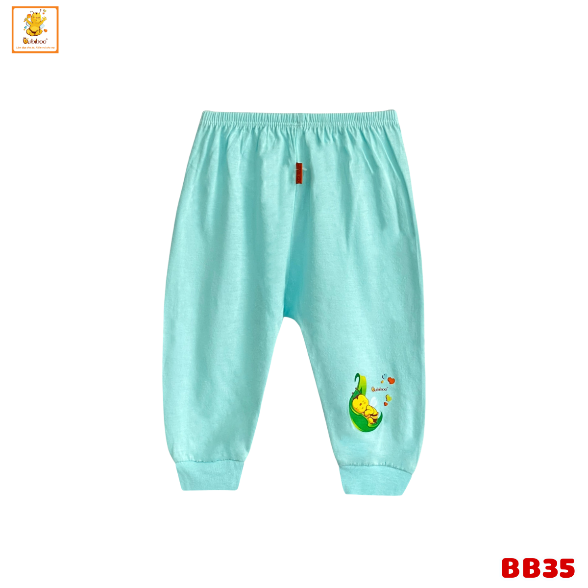 Quần dài cho bé Babiboo quần dài sơ sinh đáy bỉm chất cotton tự nhiên, thấm hút tốt BB35