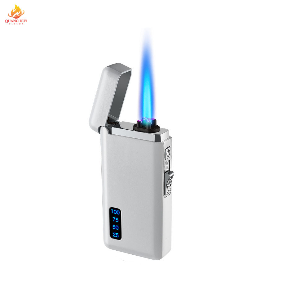 Bật lửa điện độc lạ dạ quang phát sáng 2 chế độ lửa vừa điện vừa gas sáng tạo độc đáo