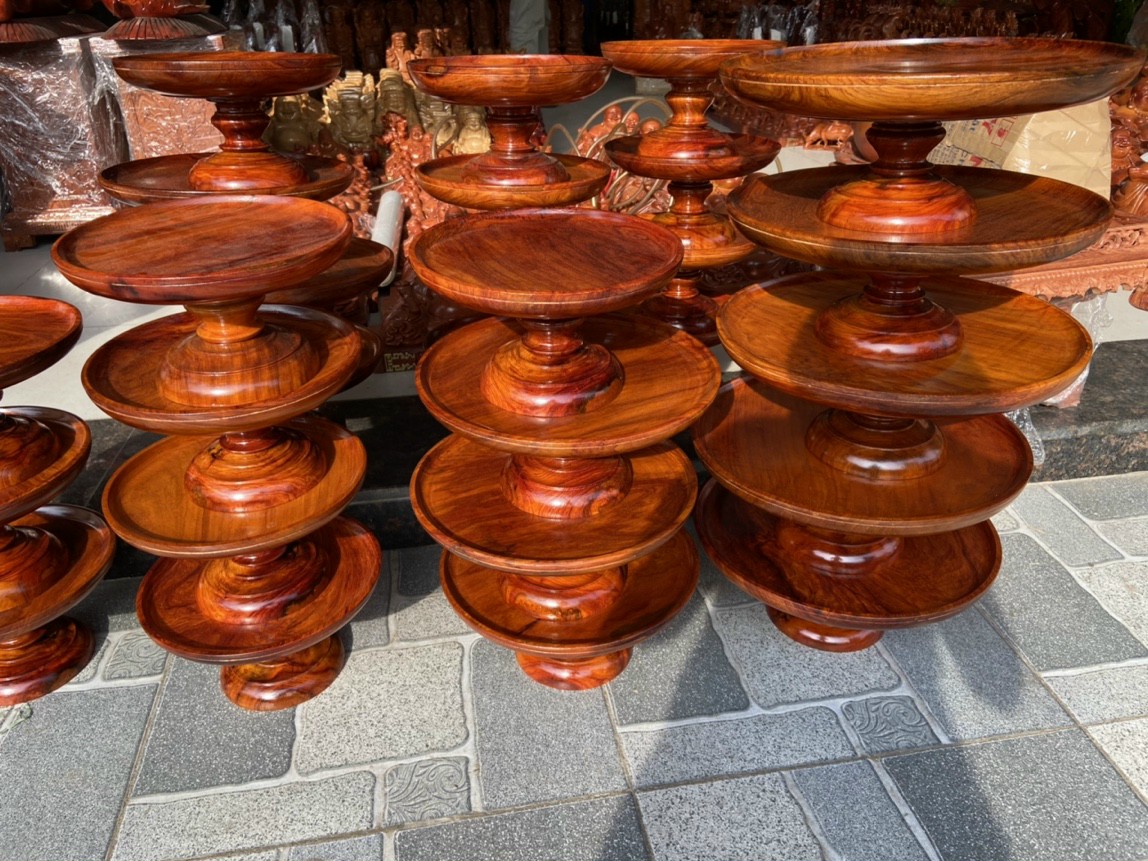 Đĩa trái cây gỗ hương ngang 30 cm