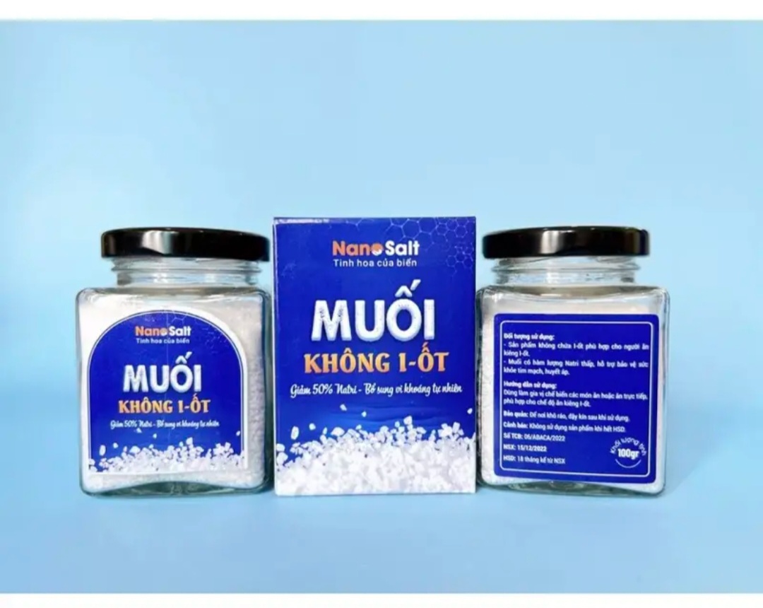 Muối không I-ốt Nanosalt, muối tách iot, thích hợp cho người ăn kiêng iot - 100gr