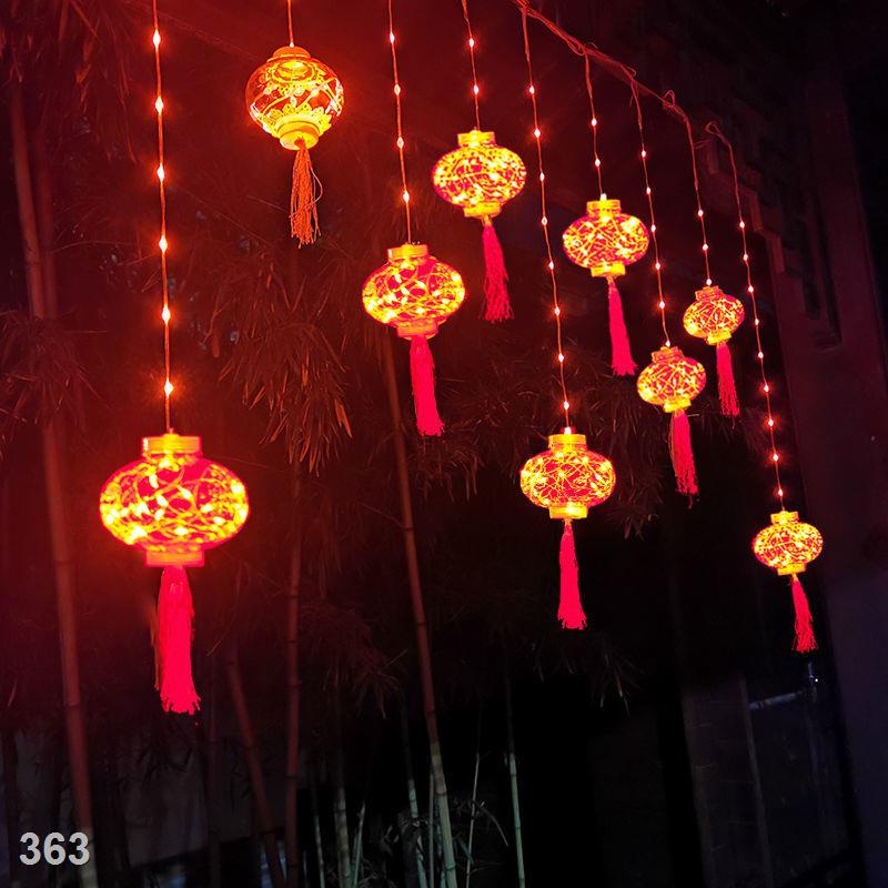 Đèn dây LED lồng ĐỎ nháy trang trí mùa noel Giáng Sinh, Tết, Dây dài 3m 10 Bóng TO