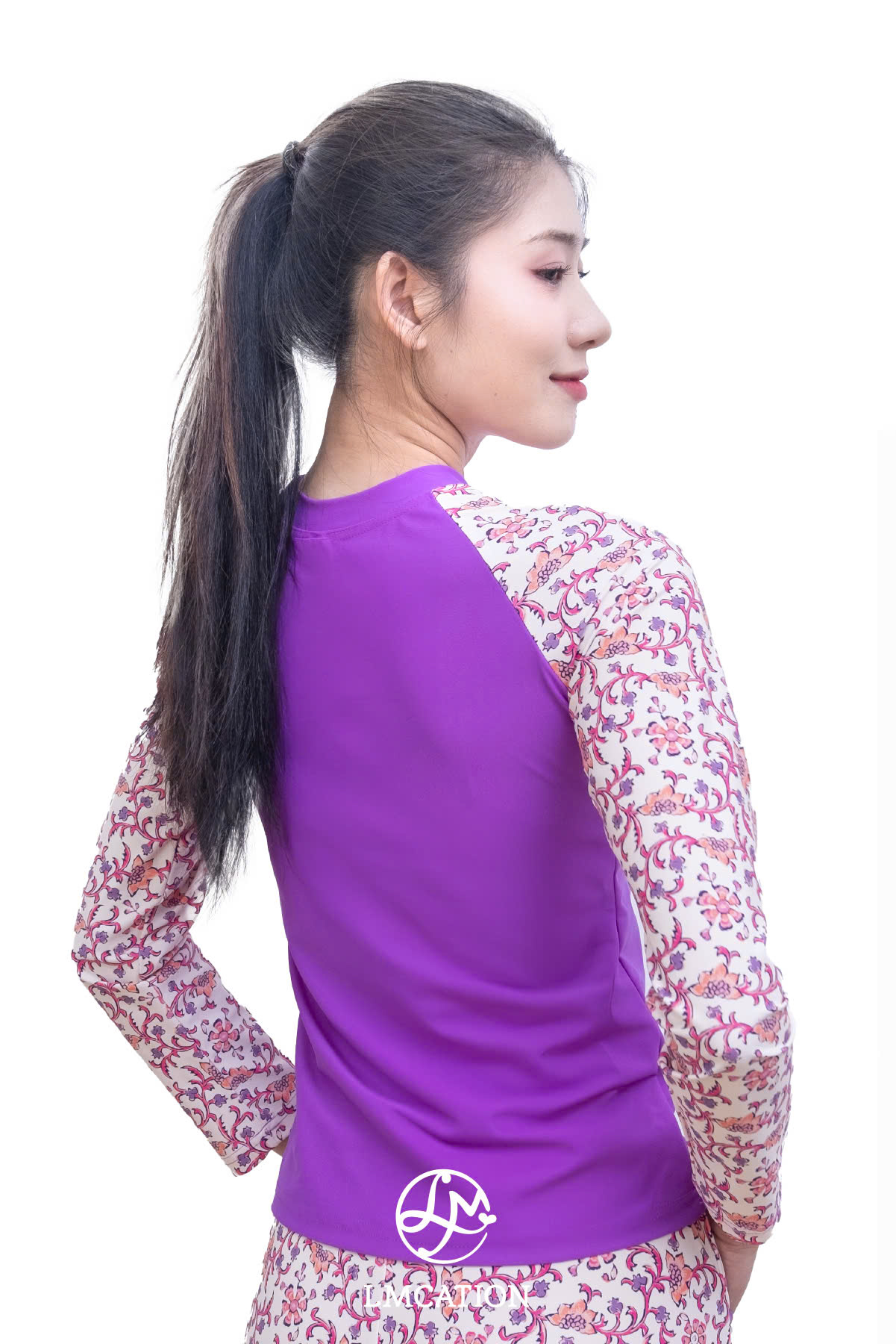 Bộ đồ bơi nữ tay dài LMcation Quinn- Tím thổ cẩm