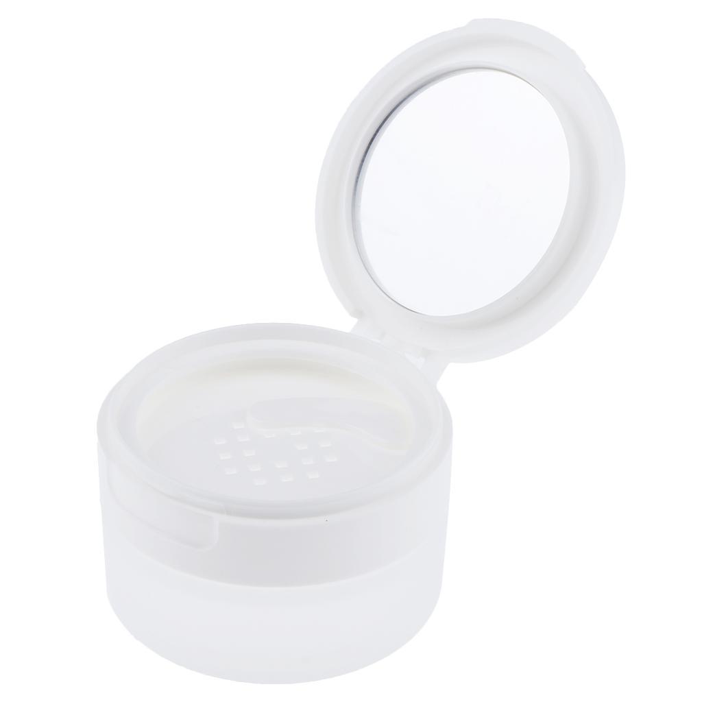 50g 80g Empty Bottle For Cosmetic Loose Powder Jar Case Makeup Pot w/ Mirror