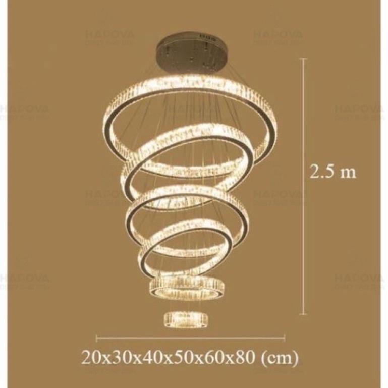 Đèn thả thông tầng 6 vòng 3 chế độ DTT 5810