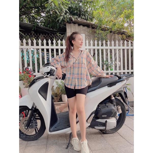 Áo somi cánh dơi caro Hồng Xanh Lovi
