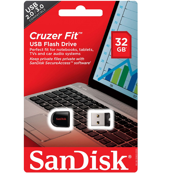 USB Mini 32Gb Sandisk Model CZ33 - Hàng chính hãng