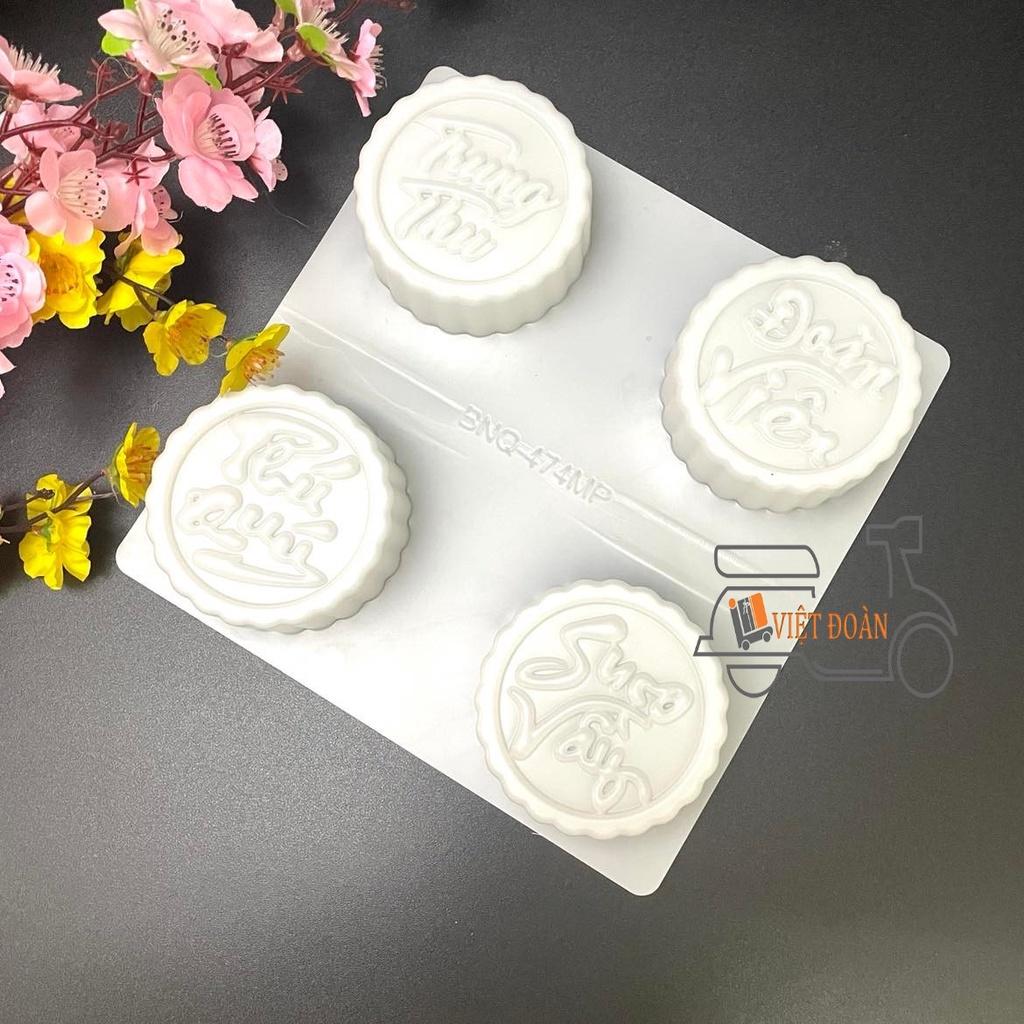 Khuôn RAU CÂU TRUNG THU, NHẤN XÔI, BÁNH DẺO combo 4 hình TRUNG THU- ĐOÀN VIÊN- PHÚ QUÝ- SUM VẦY, NHỰA đẹp, SẮC NÉT