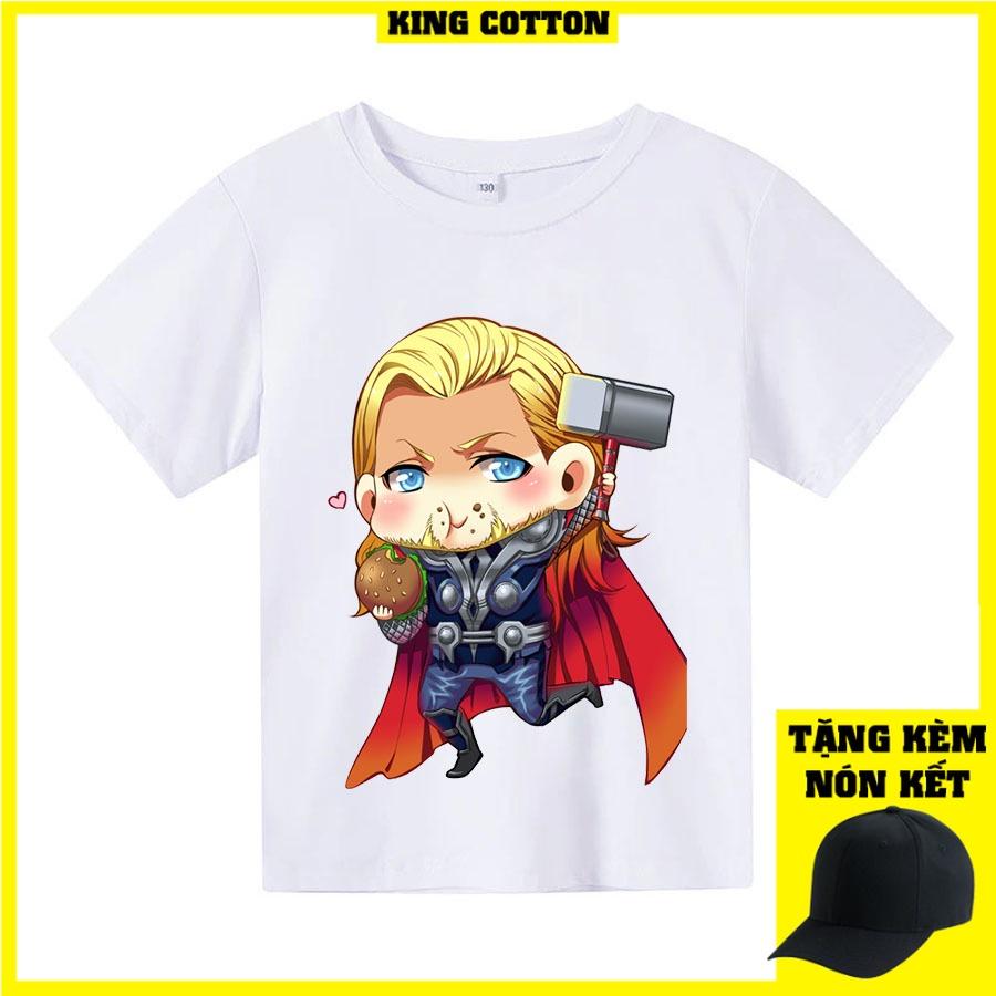 Áo thun trẻ em thor chibi 4 màu Có size người lớn, King Cotton