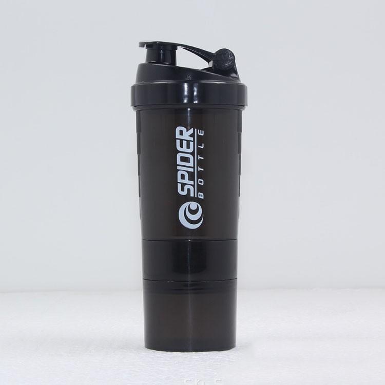 Bình nước thể thao - bình nước tập gym 3 ngăn 650ml