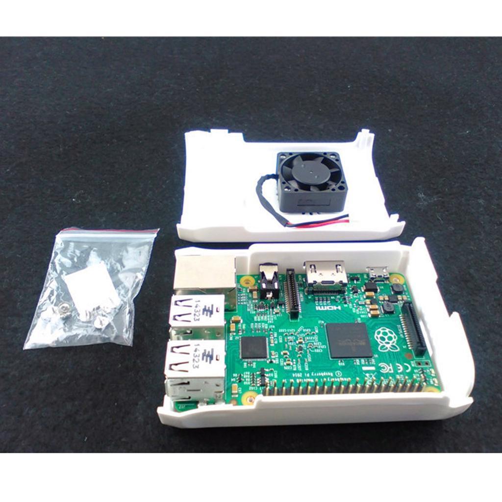 MagiDeal Enclosure Case Box Support Fan for Raspberry Pi B+/ Pi 2 White