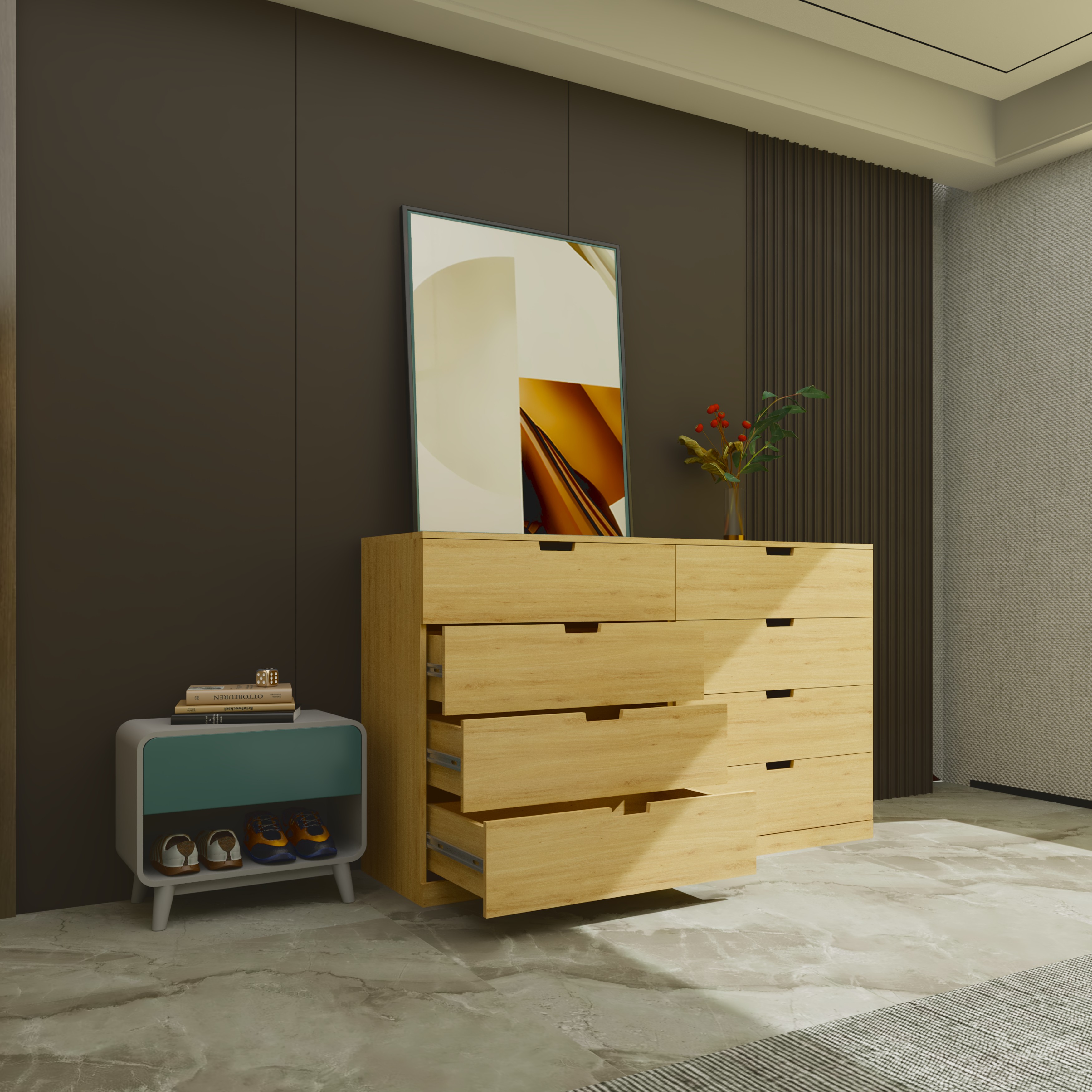 [Happy Home Furniture] SCANDINA, Tủ đựng đồ 8 ngăn kéo, 160cm x 47cm x 98cm ( DxRxC), THK_097
