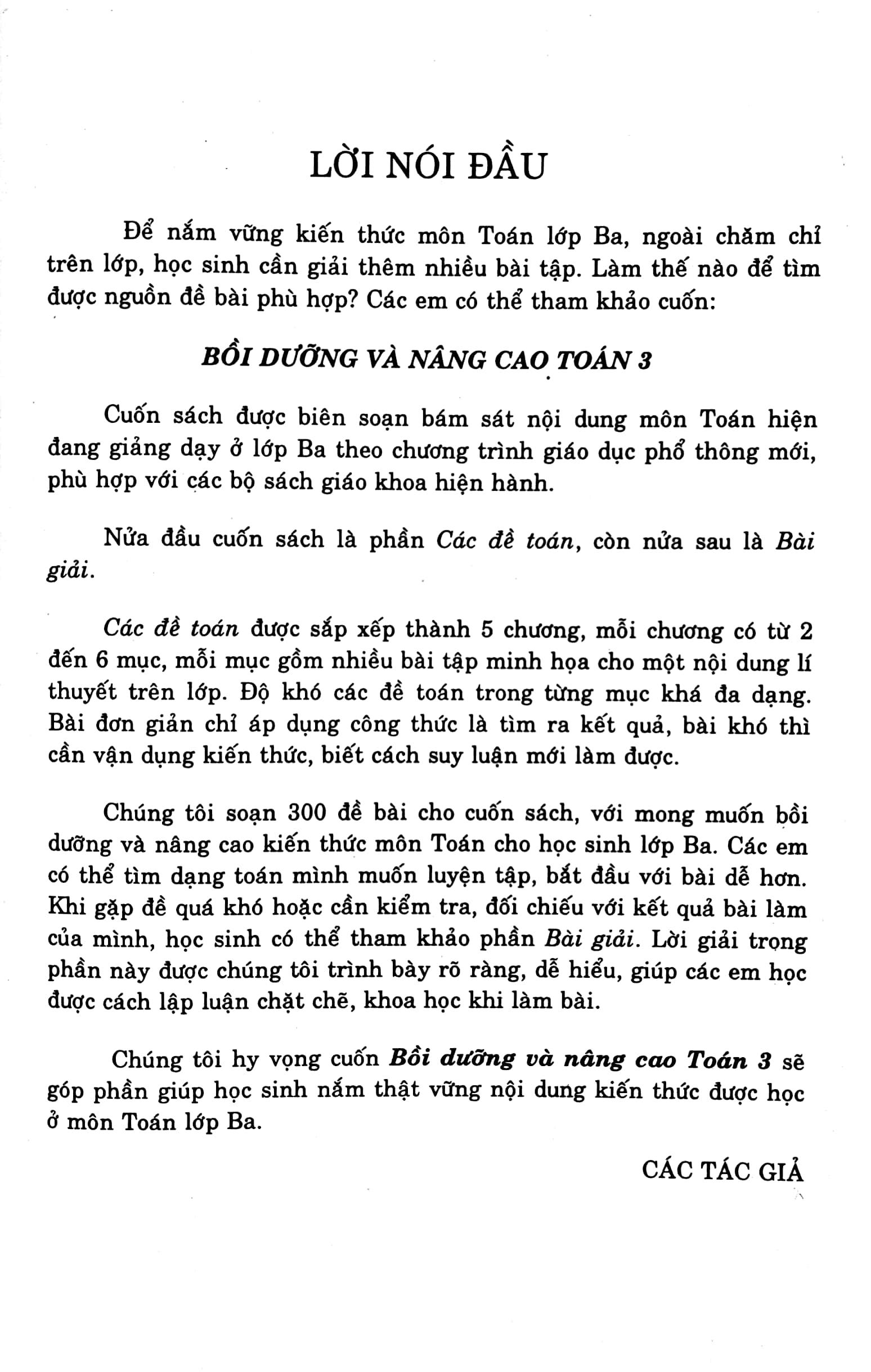 Bồi Dưỡng Và Nâng Cao Toán 3 (Biên Soạn Theo Chương Trinh GDPT Mới) (Dùng Chung Cho Các Bộ SGK Hiện Hành)