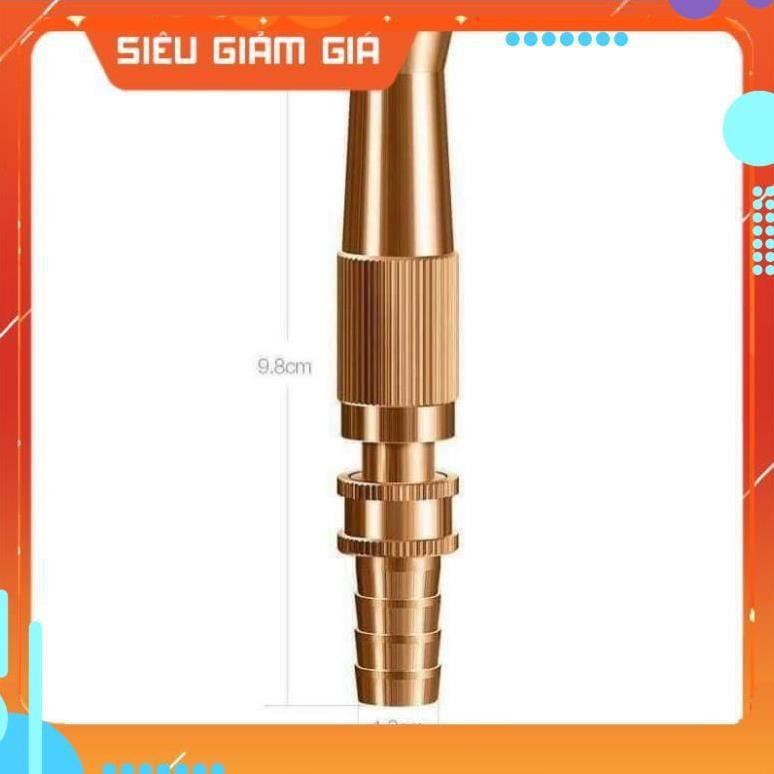 Đầu vòi xịt tăng áp mini Đầu vòi tăng áp đa năng bằng đồng tưới cây rửa xe cực mạnh 206587 tặng đai