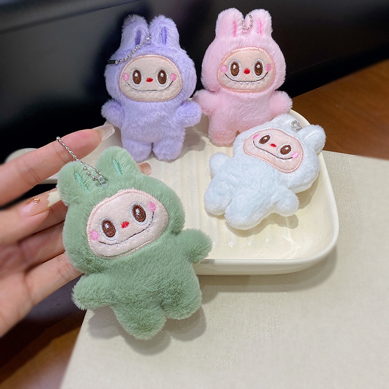 Móc khóa Gâu bông Labubu Monsters Macaron treo balo charm phụ kiện gắn balo túi xách