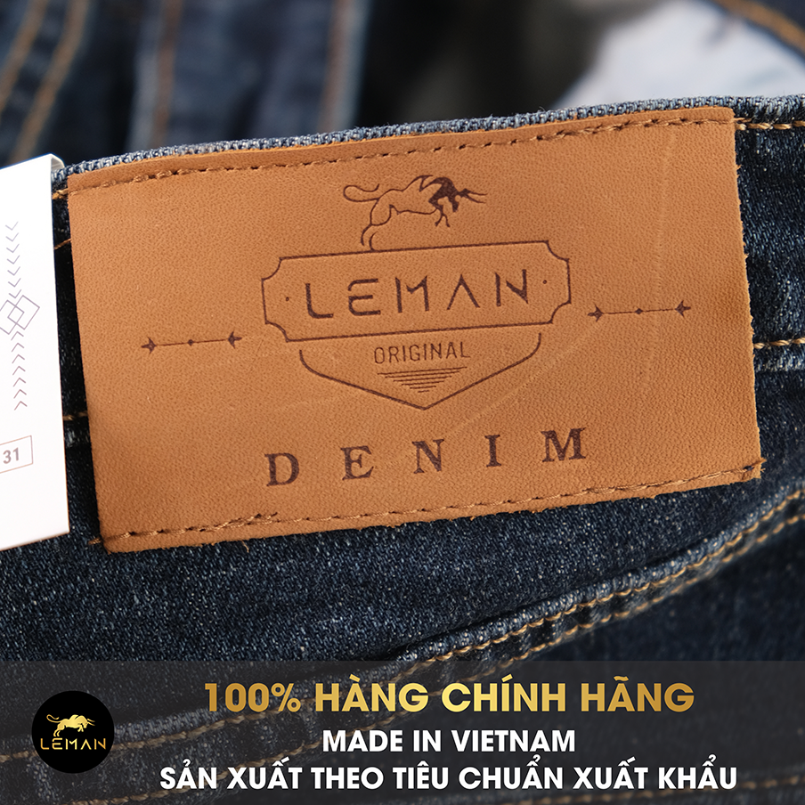 Quần Jean nam Leman xanh trơn JD04 - Slim Form