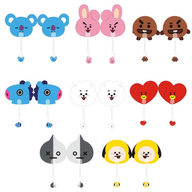 Quạt cầm tay KPOP BTS BT21 TATA COOKY KOYA