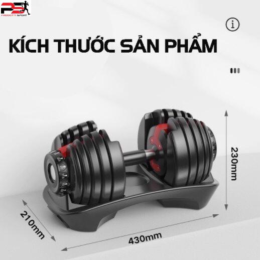 Tạ tay,tạ đơn Dumbell 24kg-48kg điều chỉnh khóa số tự động,đa năng Cao Cấp (có khay đựng)