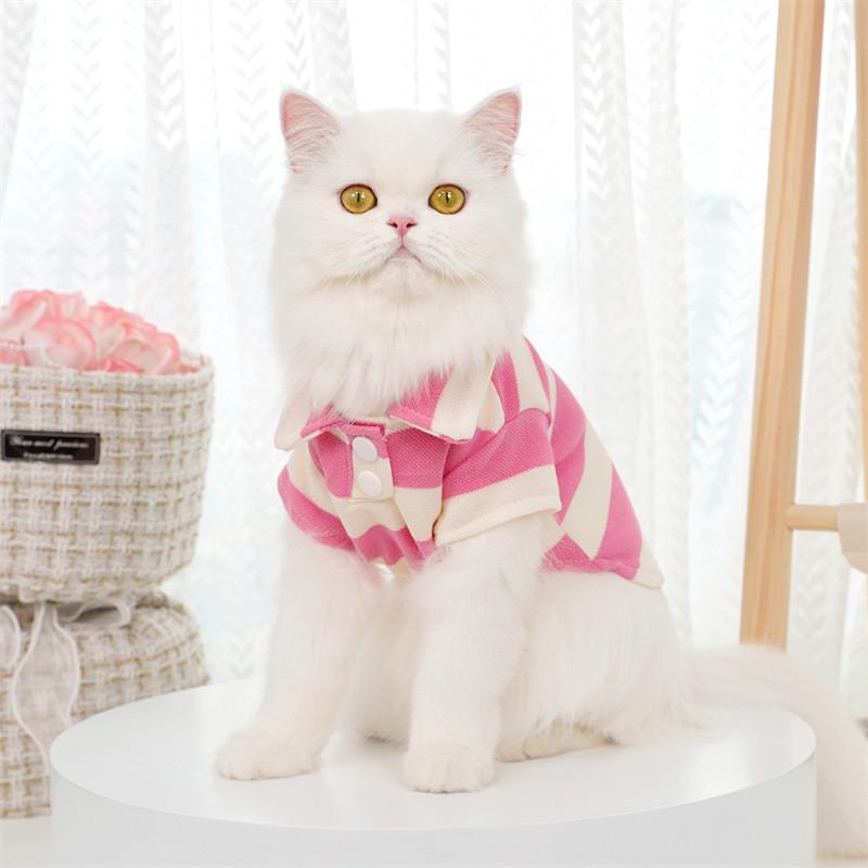 Áo thun Polo cho chó mèo , Áo thun có cổ cho thú cưng vải Cotton, thoáng mát, mềm mại