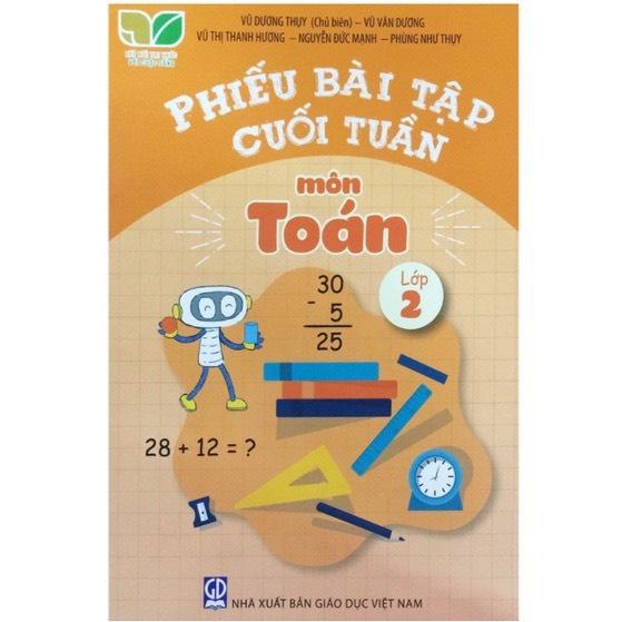 Sách - Combo Phiếu bài tập cuối tuần môn Toán - Tiếng Việt - Tiếng Anh lớp 2