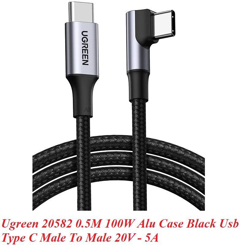 Ugreen UG20582US334TK 0.5M Màu Đen 240W Cáp sạc nhanh USB Type-C 20V 5A dây dù dài 0.5M - HÀNG CHÍNH HÃNG