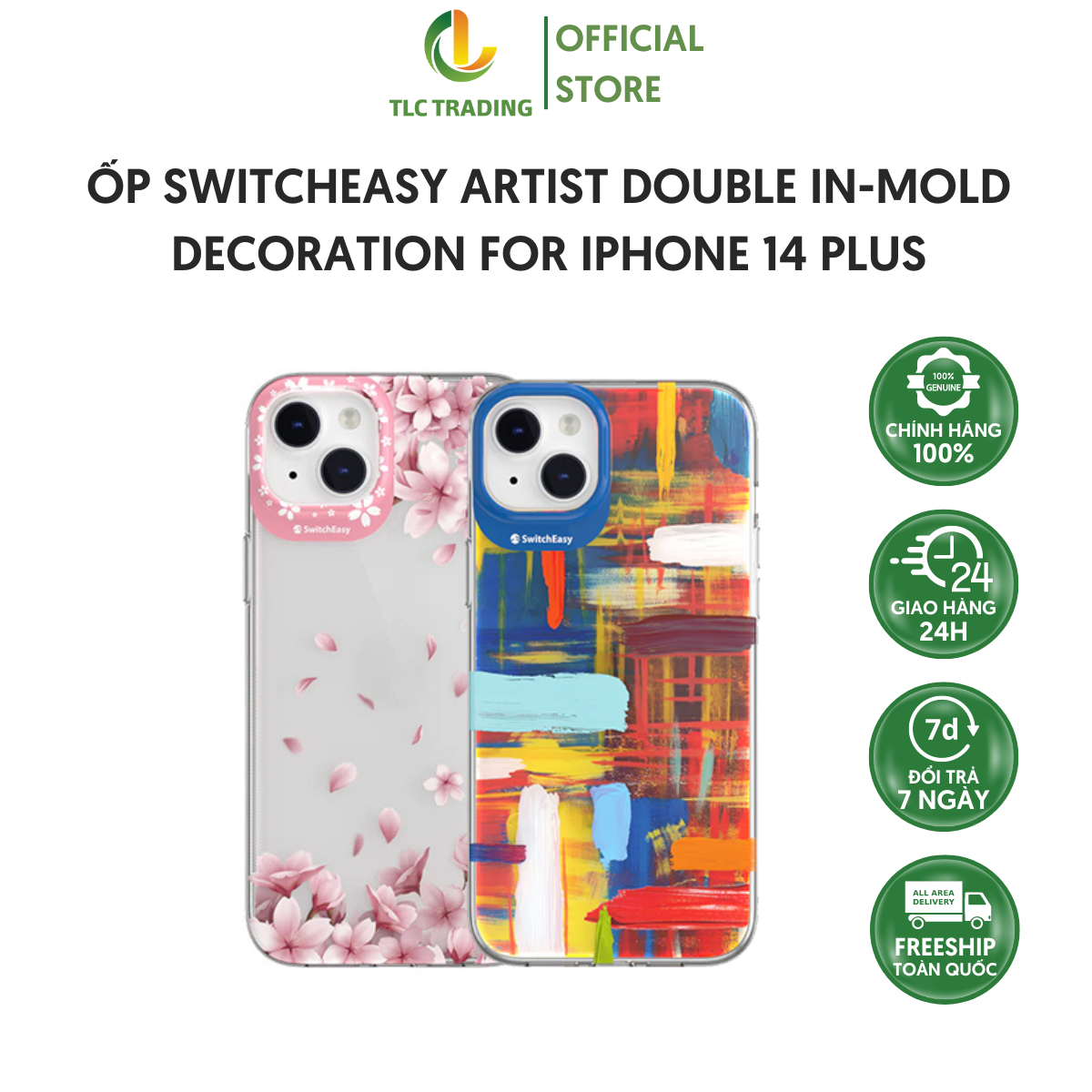 Ốp Switcheasy Artist Double In-Mold Decoration dành cho iPhone 14/ 14 Plus/ 14 Pro/ 14 Pro Max - Hàng chính hãng