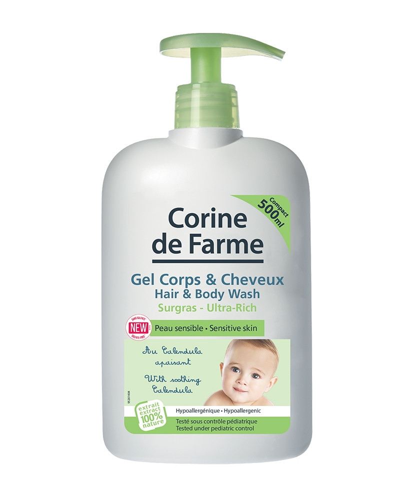 Gel Tắm Gội Cho Bé Corine de Farme Hair & Body Wash 500ml