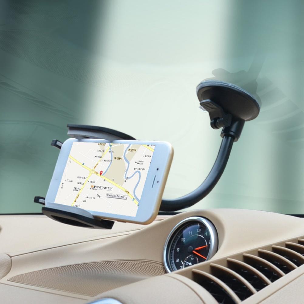 【ky】Universal Car Windshield Phone Holder Long Arm Stand Bracket with Suction Cup