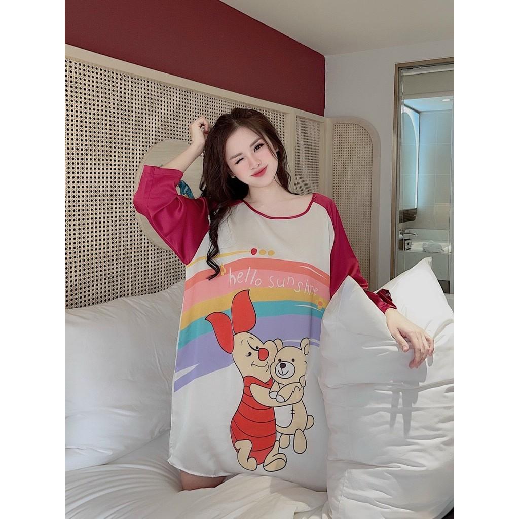 Bộ Đồ Ngủ - Đồ Mặc Nhà - Váy ngủ - Lụa satin Pyjamas