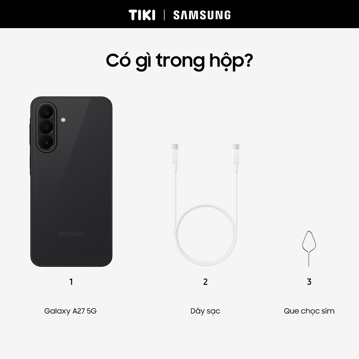 Điện thoại Samsung Galaxy A27 5G (6GB + 128GB) | Màn hình 6.7" FHD+ | Pin 5000mAh | Snapdragon 6 Gen 3 - Hàng chính hãng