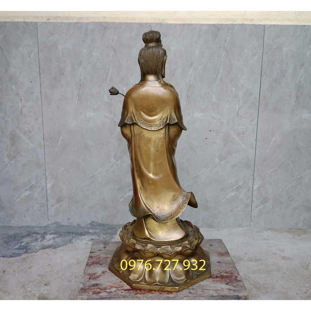 Tượng phật đại thế chí bồ tát bằng đồng cao 43cm, mẫu tượng phật đại thế chí bồ tát