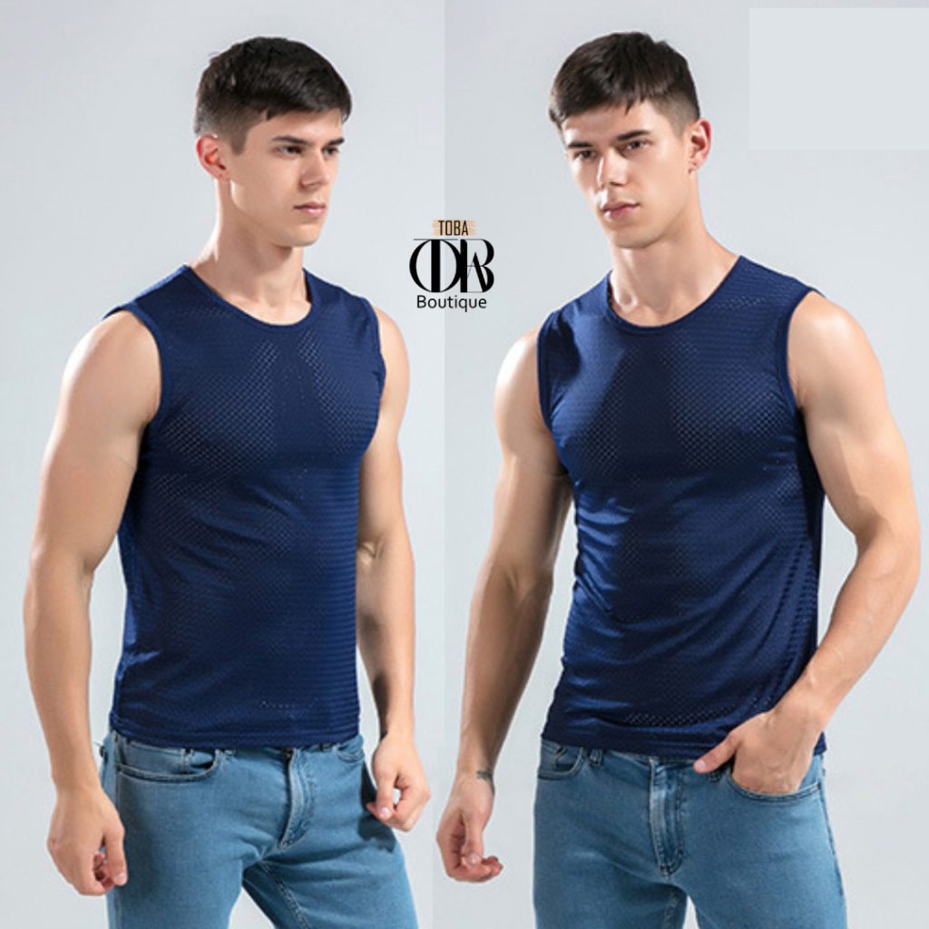 Áo ba lỗ Tank Top Lụa Lưới TOBA Boutique Siêu Mát Lạnh, nhanh khô thoáng khí thông hơi mặc nhà, tập gym, tập thể thao TB3LO1