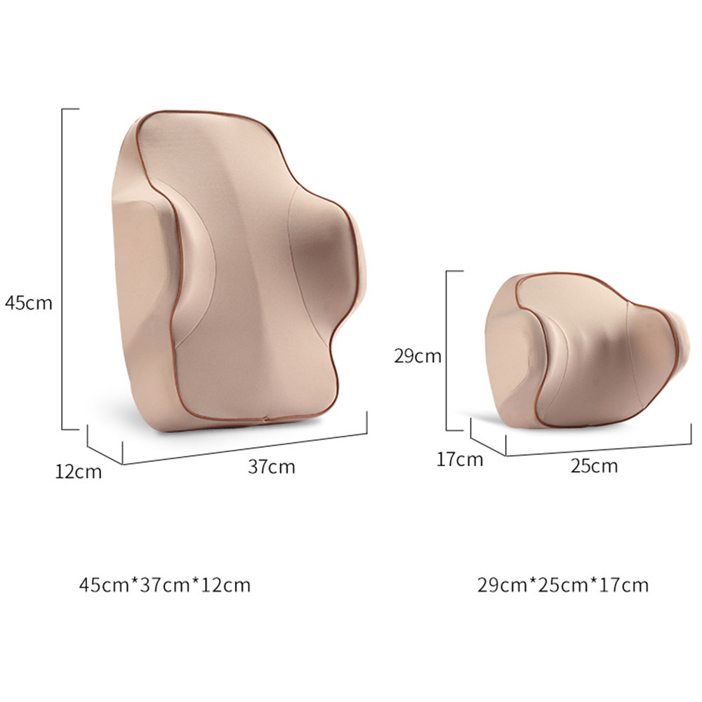 Bộ Gối Tựa Đầu và Tựa lưng ô tô,Xe Hơi Chất Liệu Cao Su Non Cao Cấp-Siêu Đàn Hồi-Chống Mỏi cổ,Bảo vệ đốt sống-BGL01