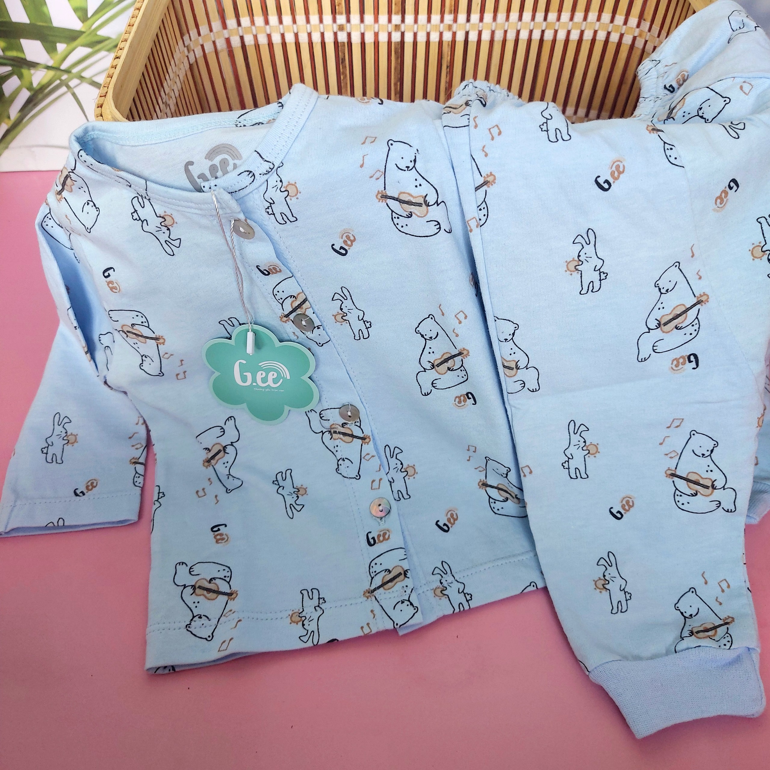 Quần Áo Sơ Sinh Bé Trai Bé Gái Dài Tay Set Bộ Đồ Em Bé Trẻ Em Họa Tiết Dễ Thương Vải Cotton Mềm Mịn, Thấm Hút Mồ Hôi