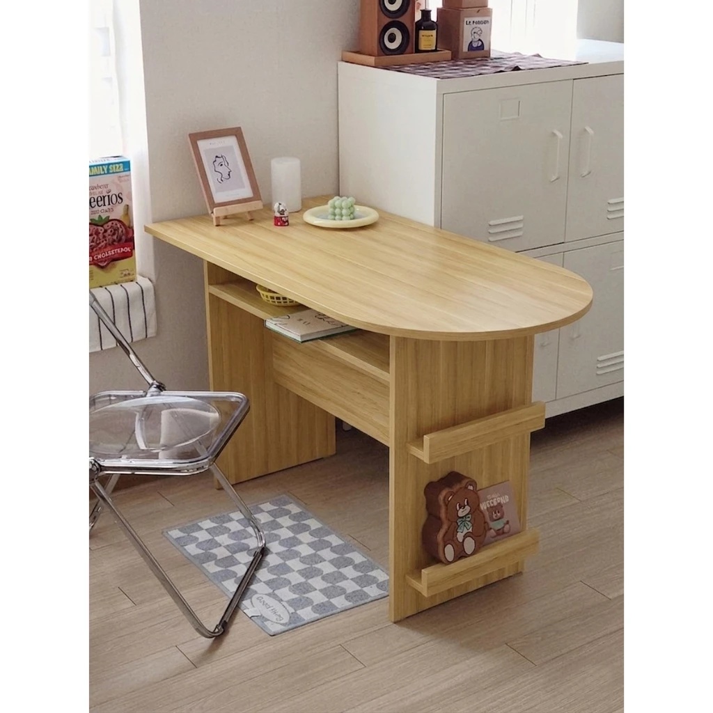 Bàn Gỗ Hình Bán Nguyệt 120cm Đa Năng KEGODA Màu Trắng, Sồi (Oak), Walnut KGD91