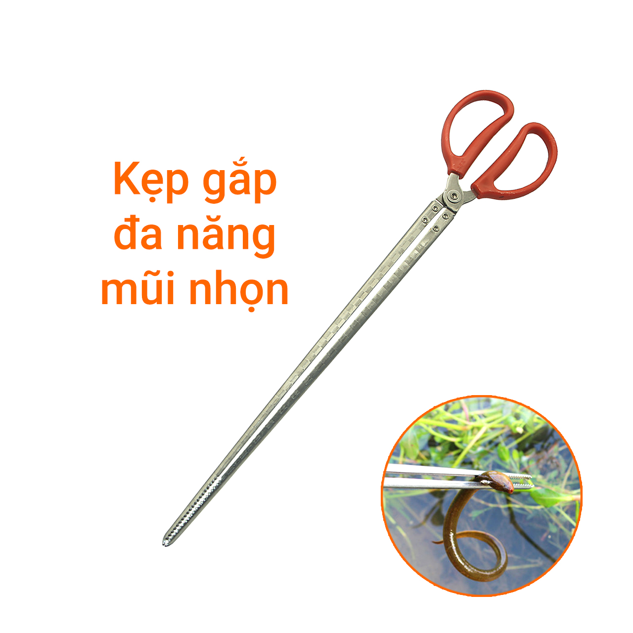 Kẹp gắp dài hình kéo mũi nhọn thẳng 52cm