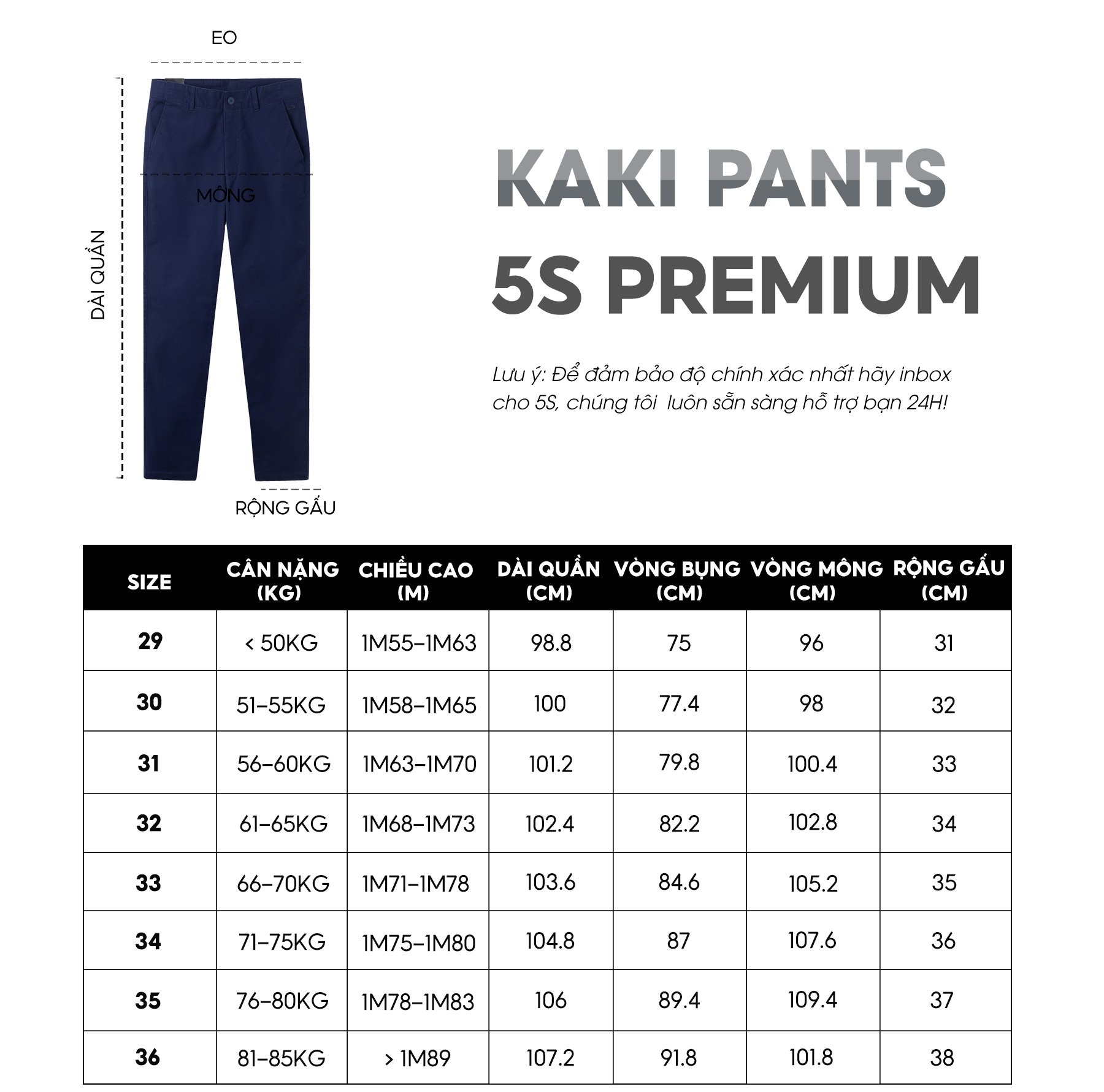 Quần Dài Kaki Nam 5S Premium, Chất Liệu Cotton Cao Cấp, Mềm Mịn, Giữ Phom, Thiết Kế Basic, Lịch Sự (QKD23003)