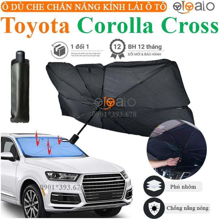 Ô dù che chắn nắng kính lái xe Toyota Corolla Cross vải dù tráng nhôm cao cấp ODCKL