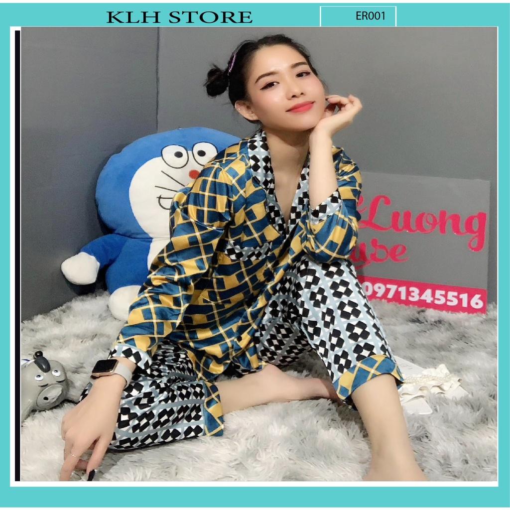 M1. Đồ bộ pijama mặc nhà chất lụa satin cao cấp mát nhẹ freesize dưới 60kg