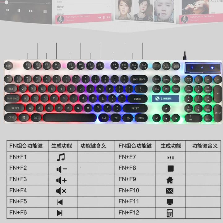 Bàn phím giả cơ nút tròn K4 - 2019 LED chế độ 7 màu siêu đẹp và sang trọng
