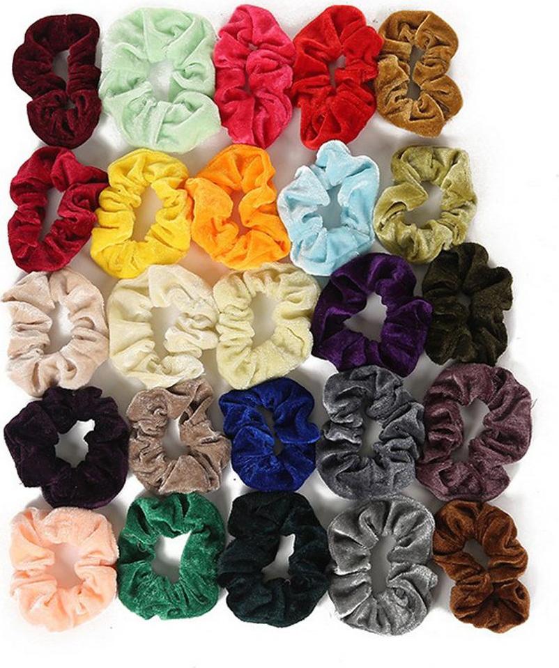 50 Miếng Tóc Scrunchies Thun Nhung Tóc Scrunchy Dây Buộc Tóc Dây