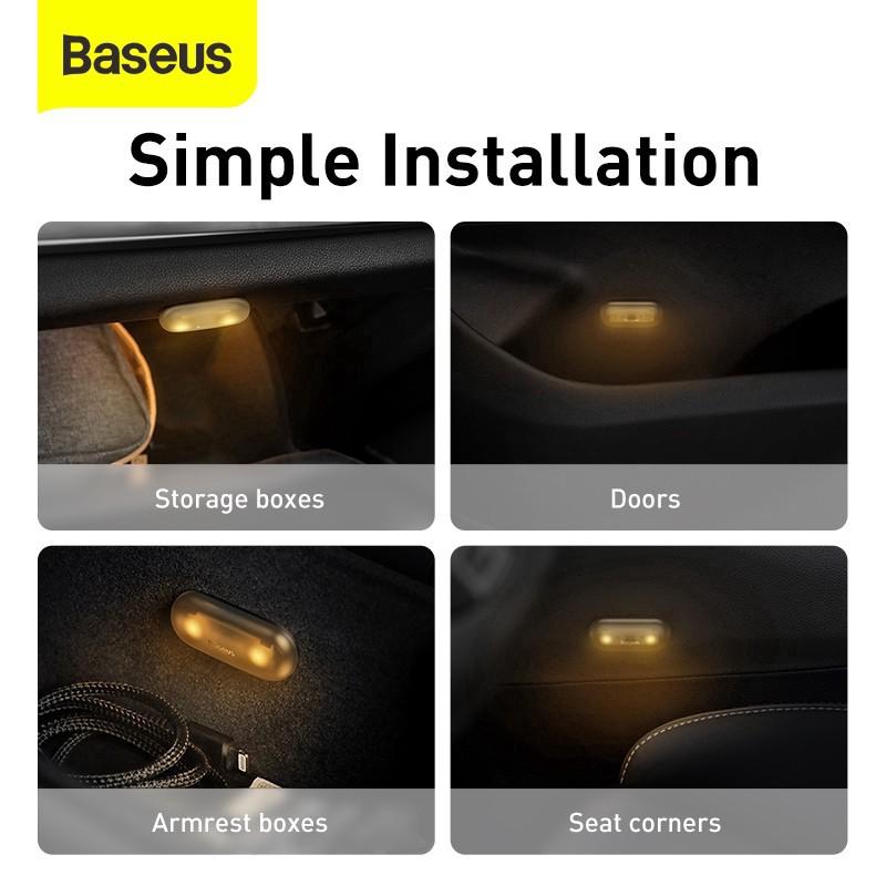 Bộ đèn cảm ứng hình con nhộng nhỏ gọn dùng trong xe ô tô, hộc tủ bàn ghế Baseus Capsule Car Interior Lights