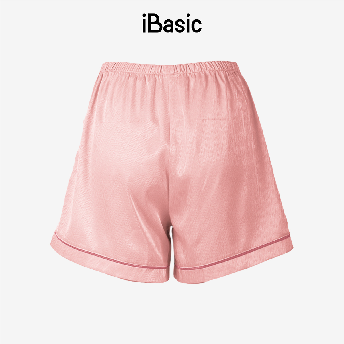 Đồ bộ mặc nhà nữ pyjama satin xước iBasic quần đùi áo tay lửng HOMW047