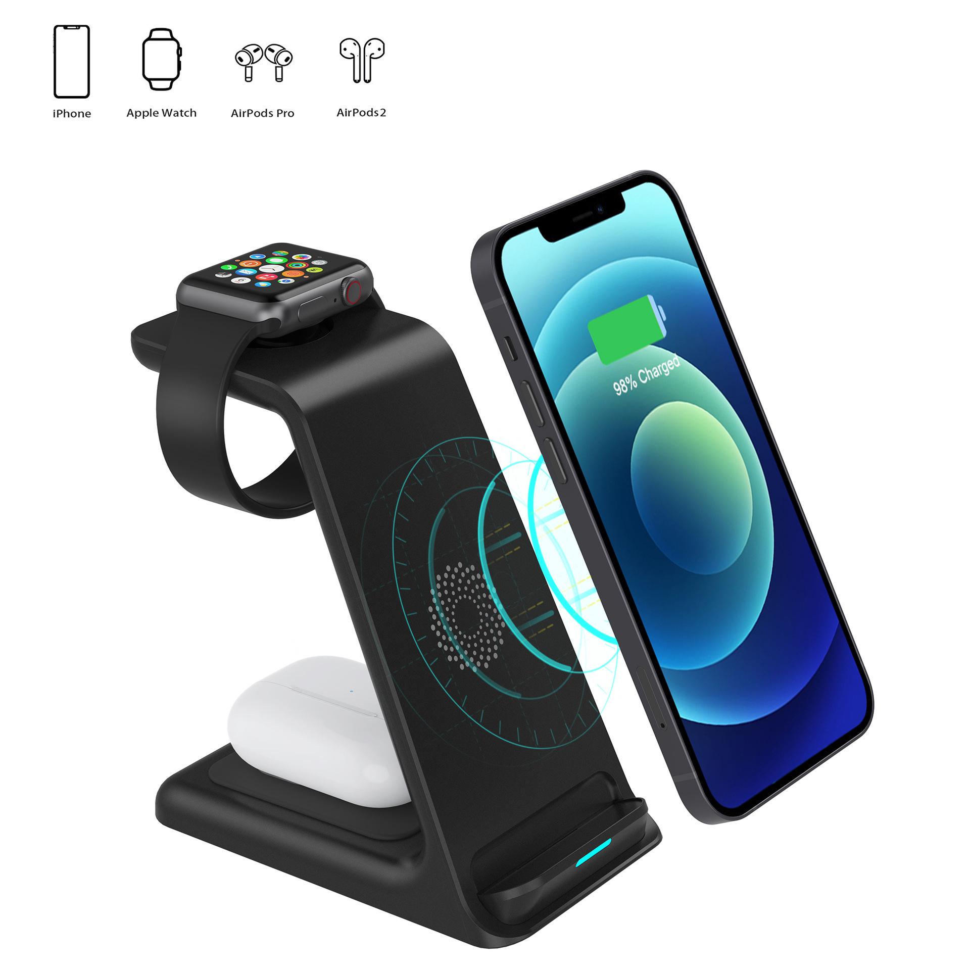 Bộ sạc pin, 3 trong trạm sạc 1, cho iPhone