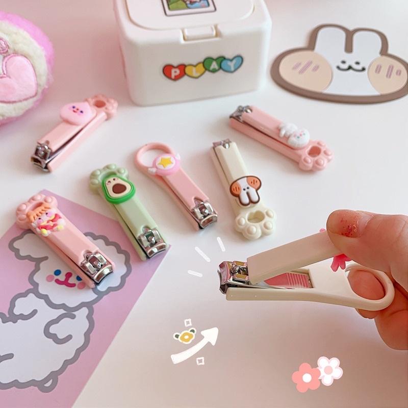 Bộ bấm móng tay mini hoạ tiết TRÁI CÂY dễ thương - Đồ cắt móng tay móng chân hoạt hình cute tiện lợi mang đi học đi làm