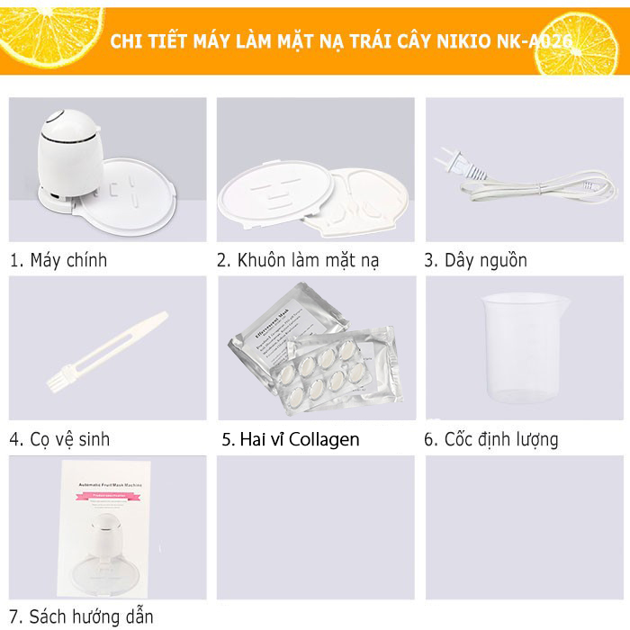 Máy làm mặt nạ trái cây và xông hơi mặt mũi Nikio NK-A026