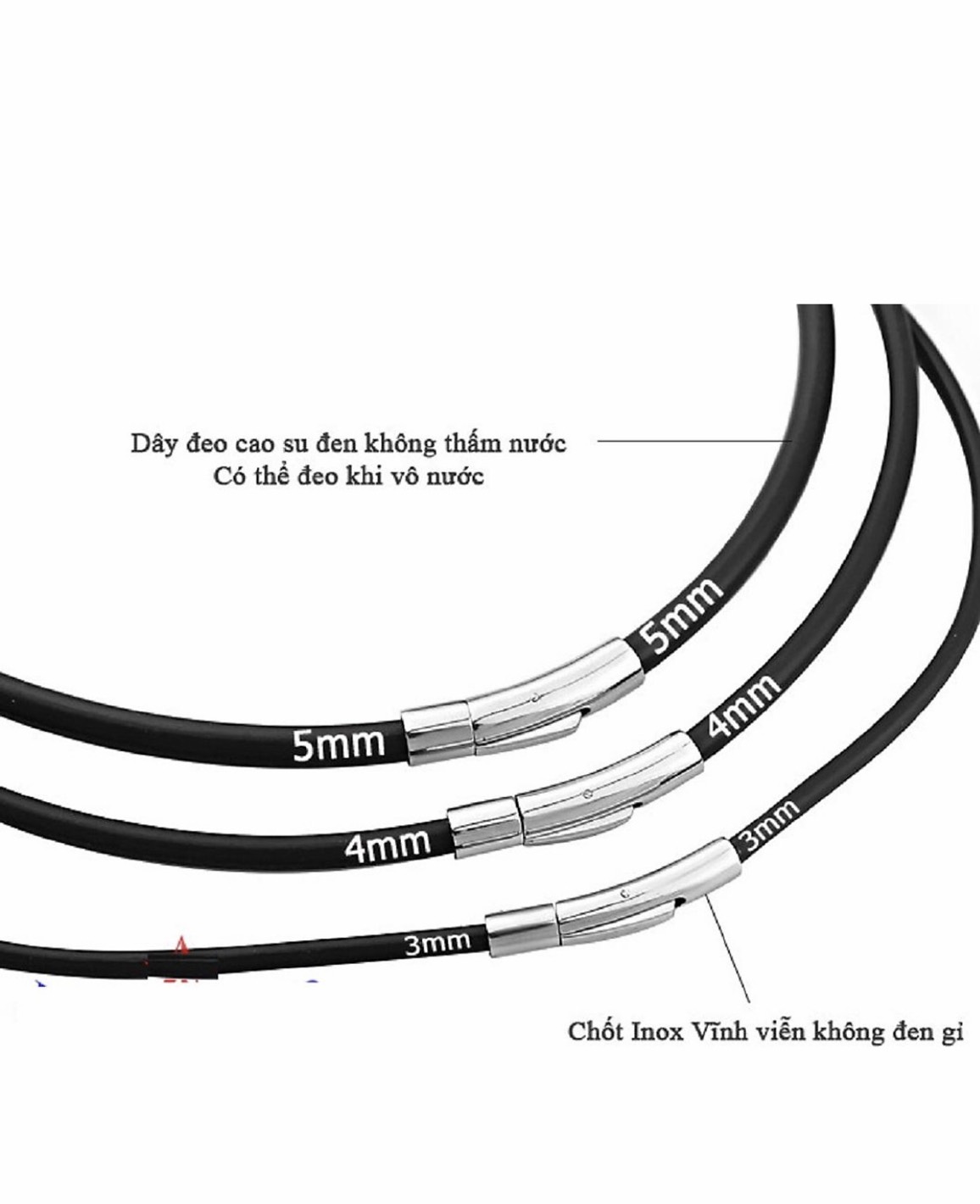 Dây Chuyền Cao Su Chốt Inox Cá Tính Thái Lan